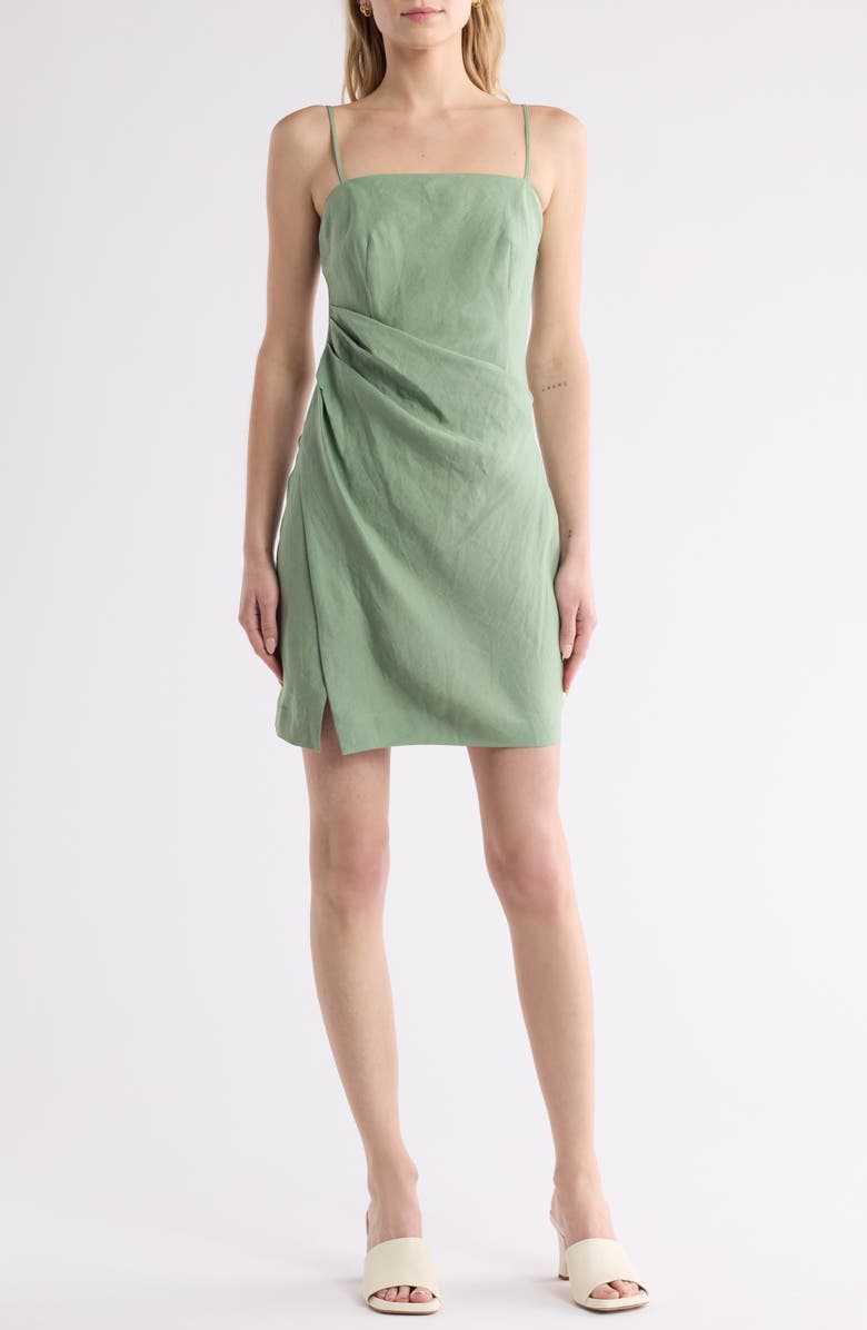 Theory Square Neck Linen Minidress | Nordstromrack