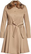 City Chic Rosemary Faux Fur Collar Coat