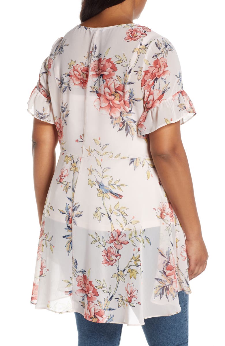 Estelle Songbird Floral High/Low Blouse, Alternate, color, 