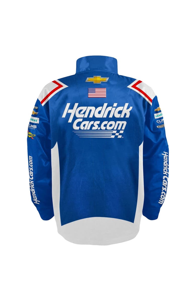 HENDRICK MOTORSPORTS TEAM COLLECTION Men's Hendrick Motorsports Team Collection Blue Kyle Larson Hendrickcars.com Full-Snap Nylon Uniform Jacket, Alternate, color, Blue