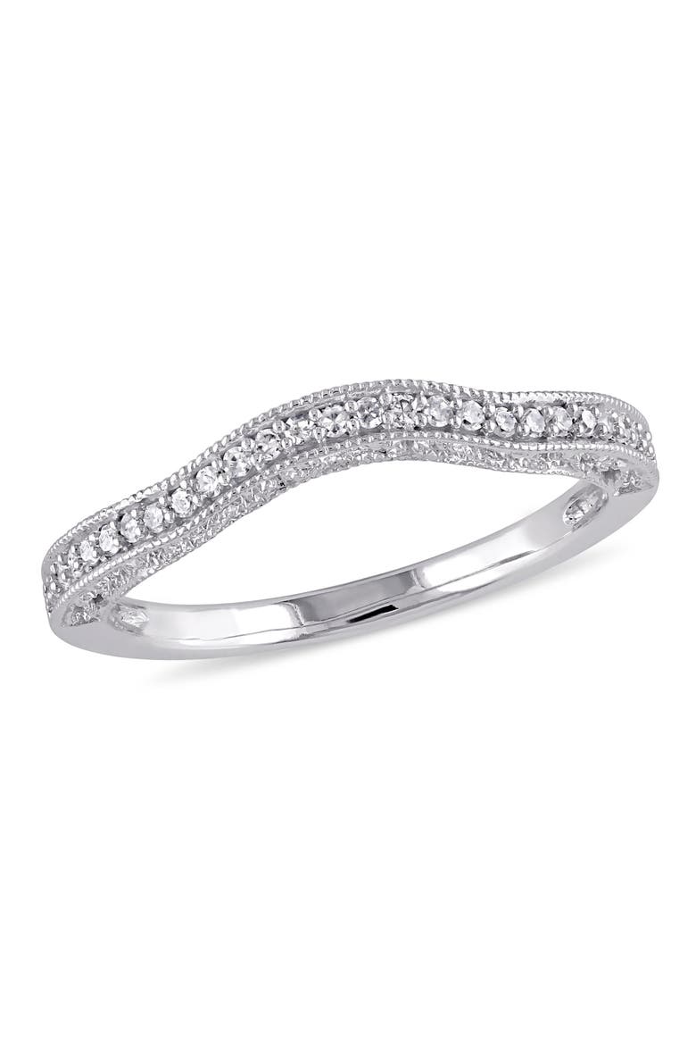 Diamond Curved Wedding Band 14k, Main, color, 14k White Gold