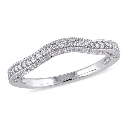 Diamond Curved Wedding Band 14k