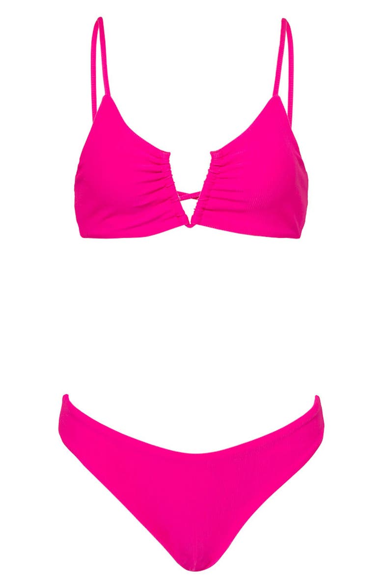 Maaji Hot Magenta Sublimity Reversible Bikini Bottoms, Alternate, color, 