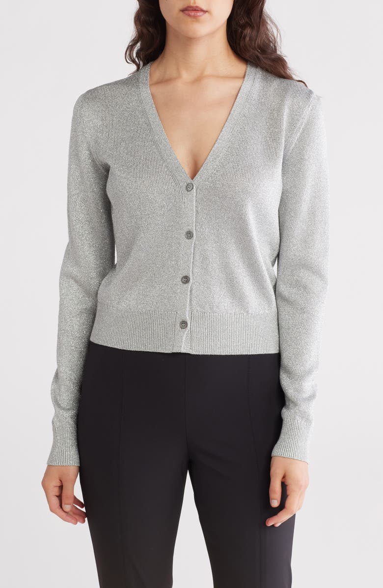 Theory Classic Metallic Cardigan, Main, color,