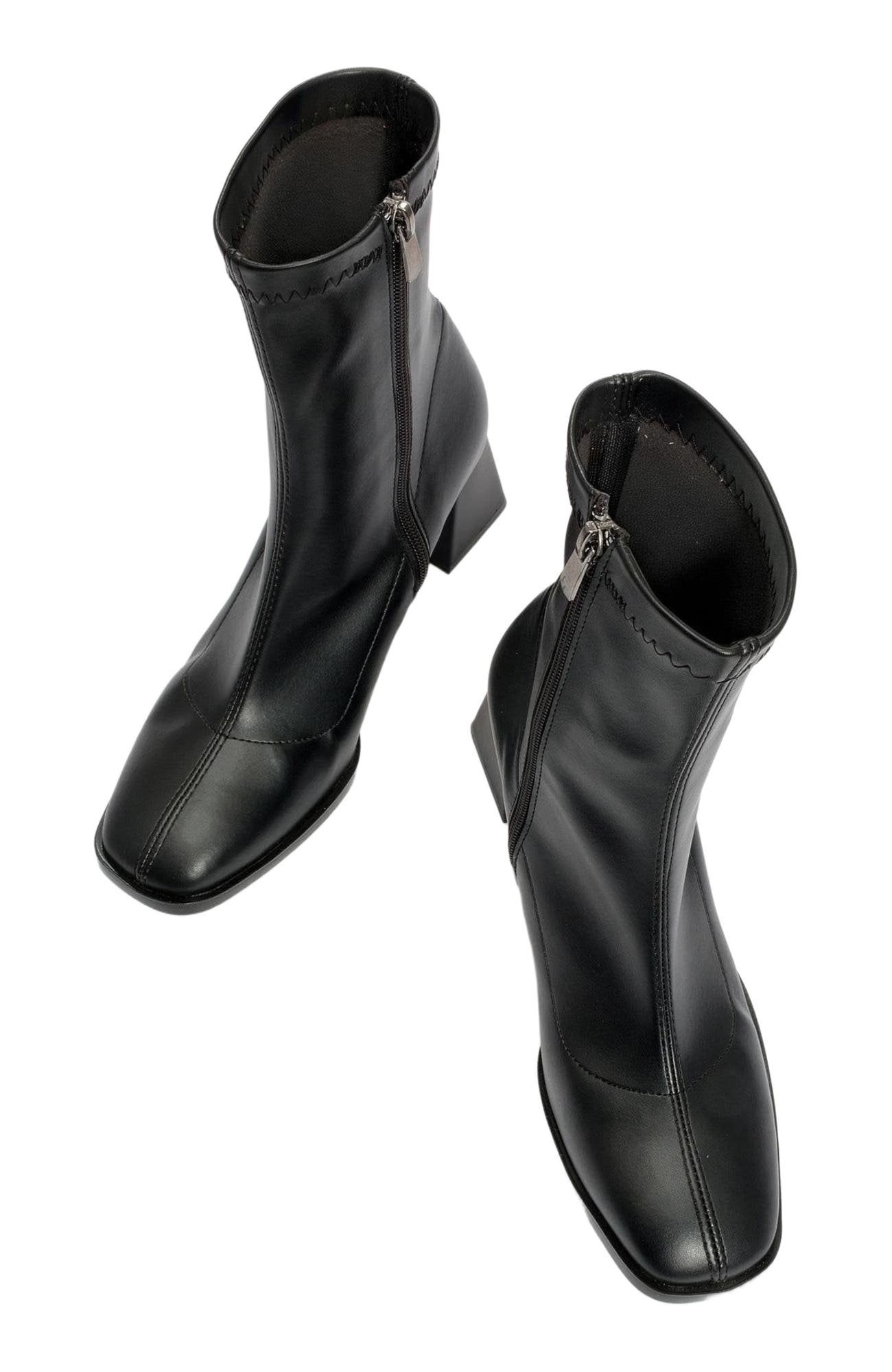 Prologue Shoes Plesa Chunky Heel Boot, Alternate, color, Black Faux Leather