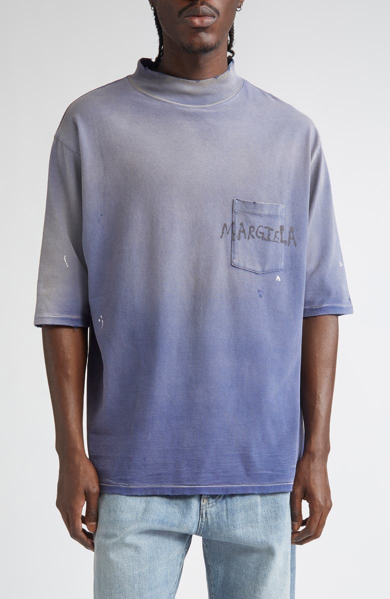 Maison Margiela Graffiti Logo Paint Splattered Pocket T-Shirt, Main, color, 