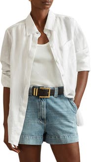 Reiss Belle Linen Button-Up Shirt