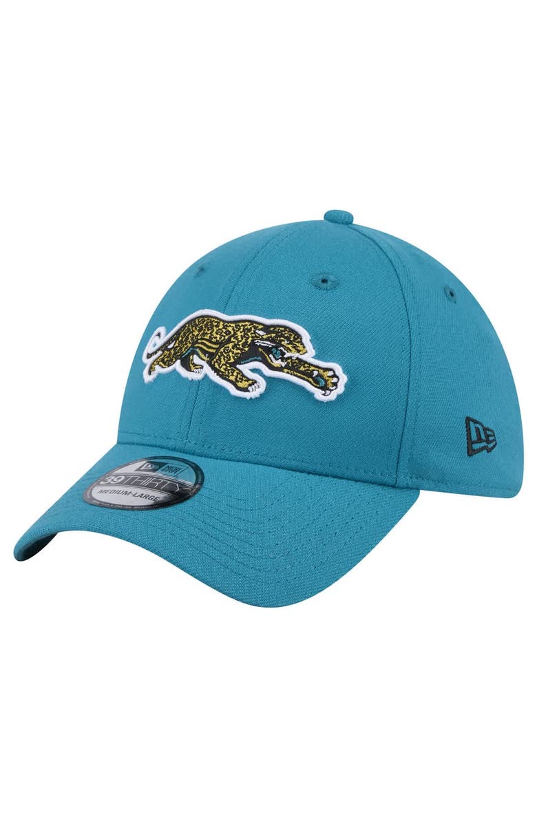 New Era Men
s New Era  Teal Jacksonville Jaguars Throwback Prowler 39THIRTY Flex Hat, Main, color, 
