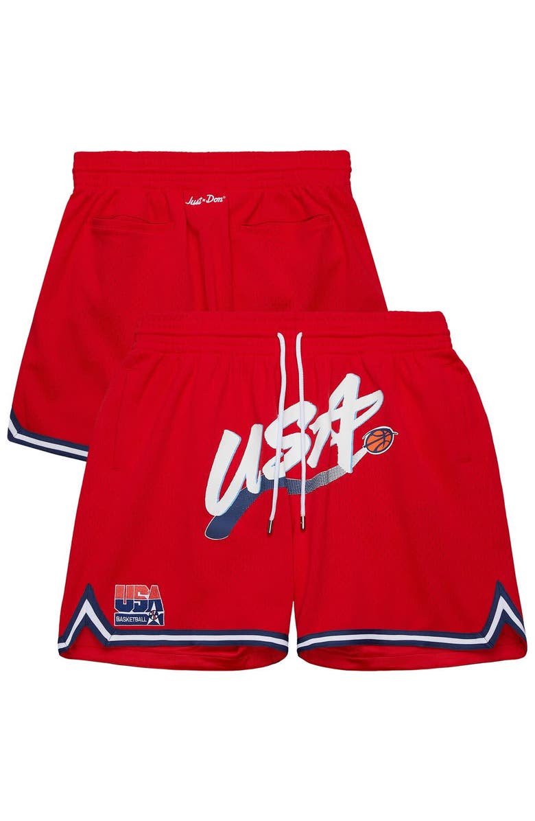 Mitchell & Ness Men's Mitchell & Ness Red USA Basketball Practice Shorts, Main, color, 