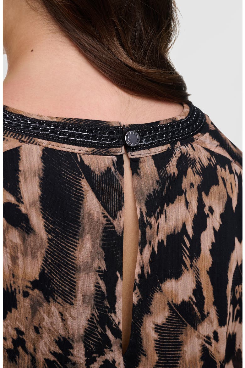 Printed Crinkle Chiffon Top, Alternate, color, ABSTRACT FEATHER