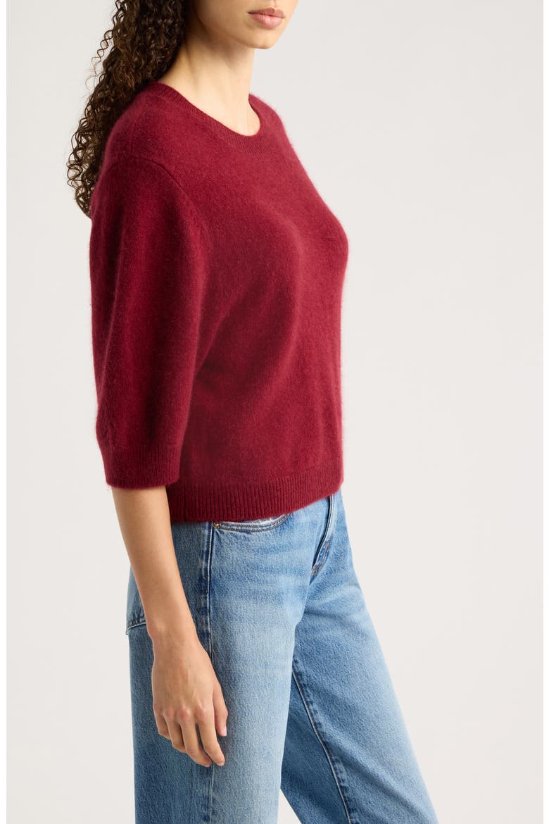 The Brushed Chalet Wool & Cashmere Sweater, Alternate, color, DEEP GARNET