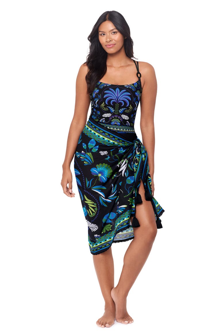 Taj Mahal Georgie Underwire One-Piece Swimsuit, Alternate, color, BLACK MULTI