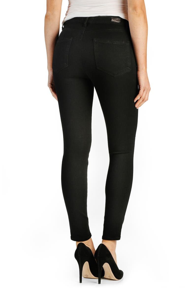 'Transcend - Hoxton' High Rise Destroyed Ankle Ultra Skinny Jeans, Alternate, color, BLACK SHADOW