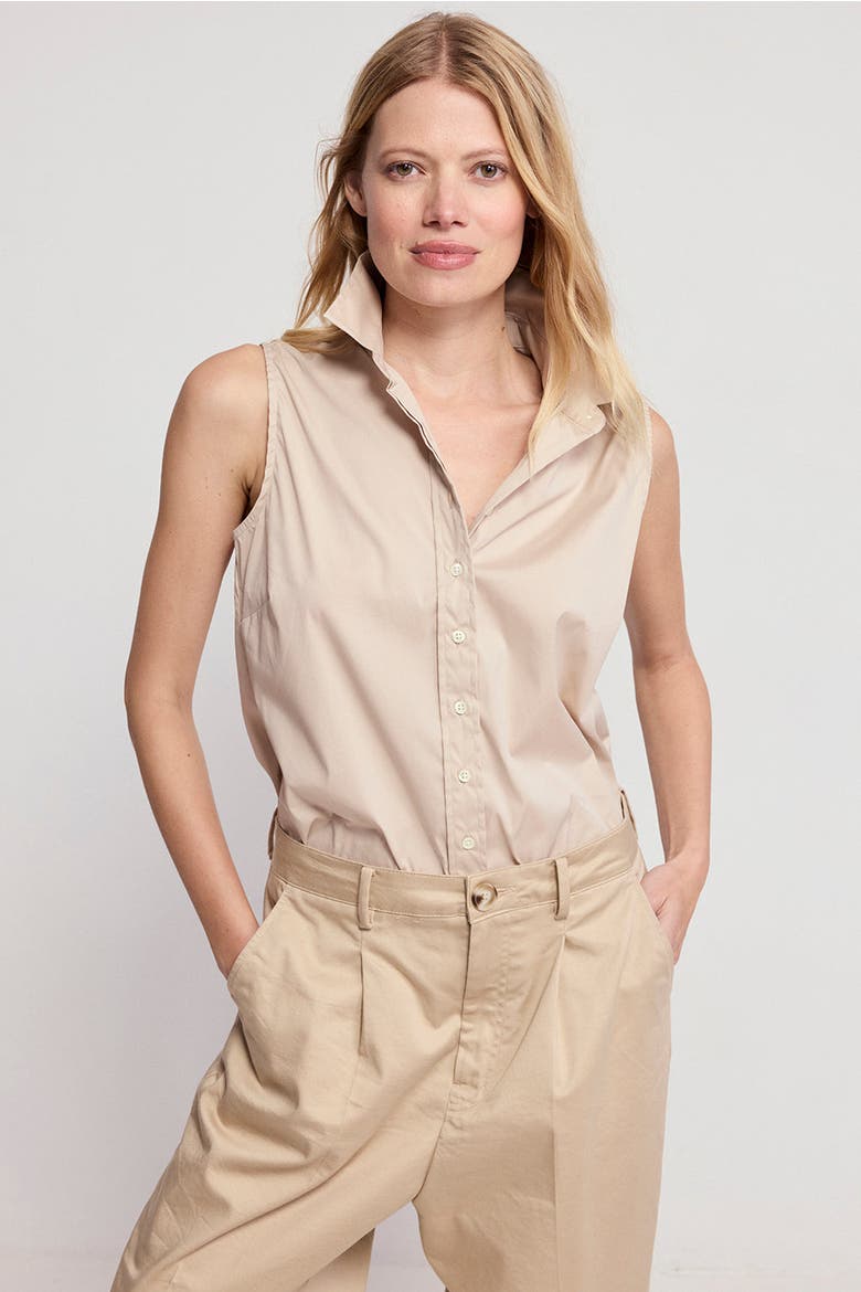 The Sleeveless Shirt, Alternate, color, Taupe
