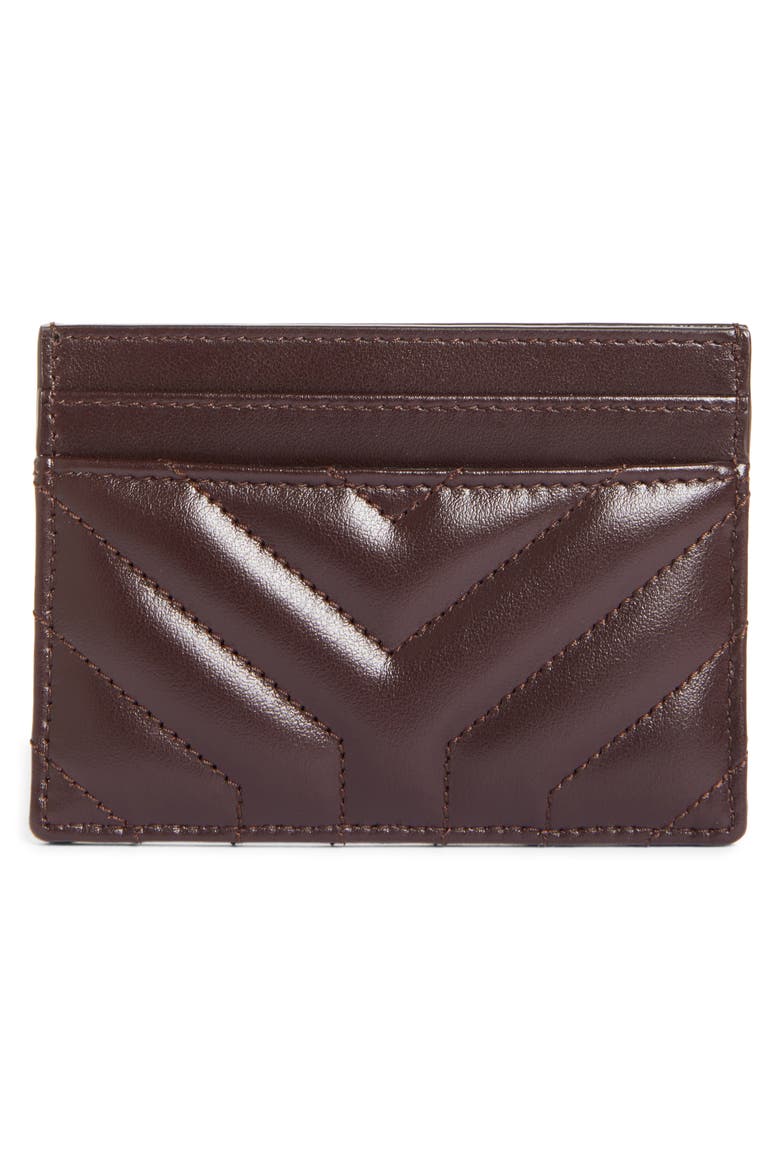 Joan Quilted Leather Card Case, Alternate, color, UMBER