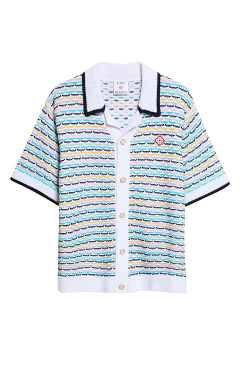 Stripe Cotton Reverse Jacquard Sweater