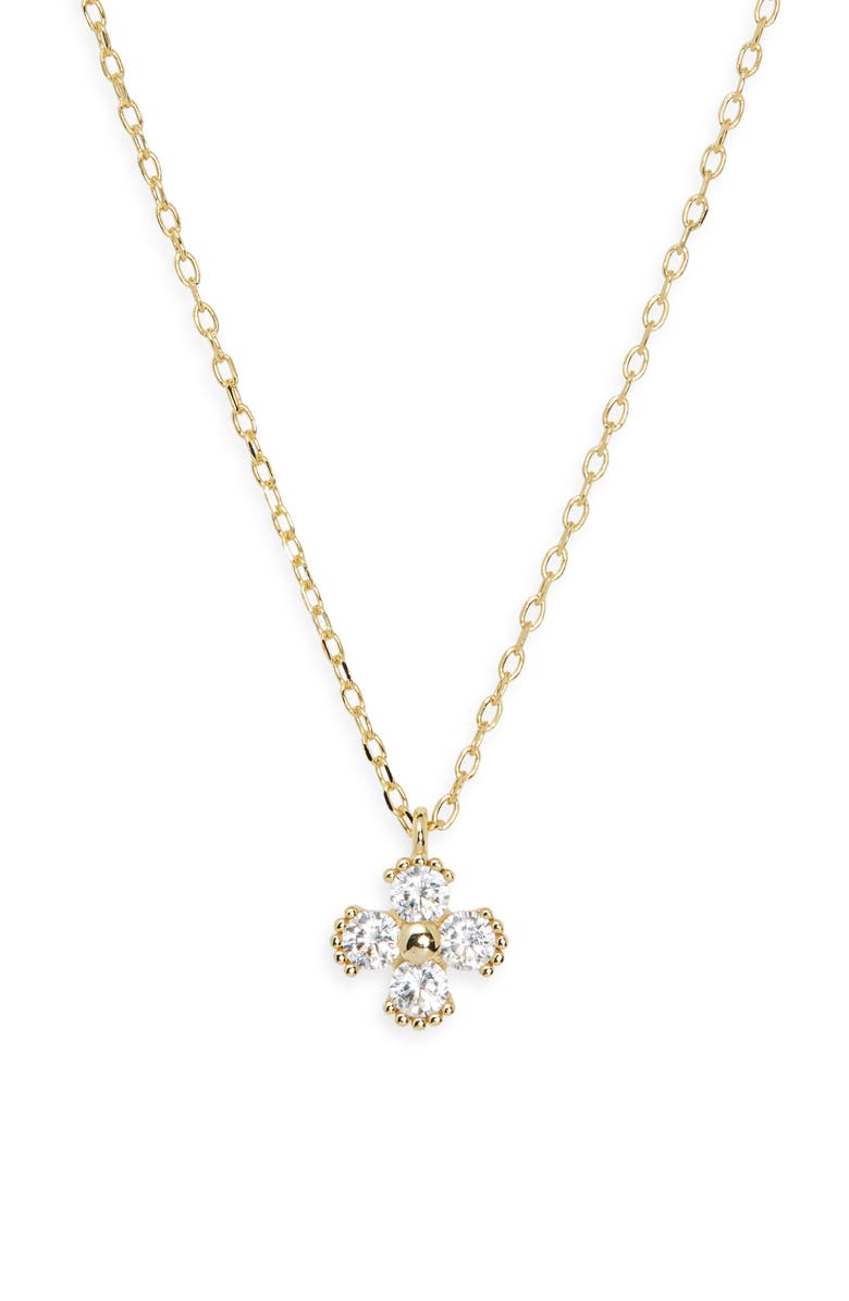 ARGENTO VIVO Bead Rim Cubic Zirconia Pendant Necklace, Alternate, color, Gold