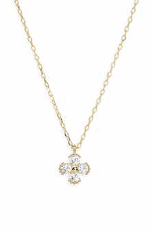 ARGENTO VIVO Bead Rim Cubic Zirconia Pendant Necklace