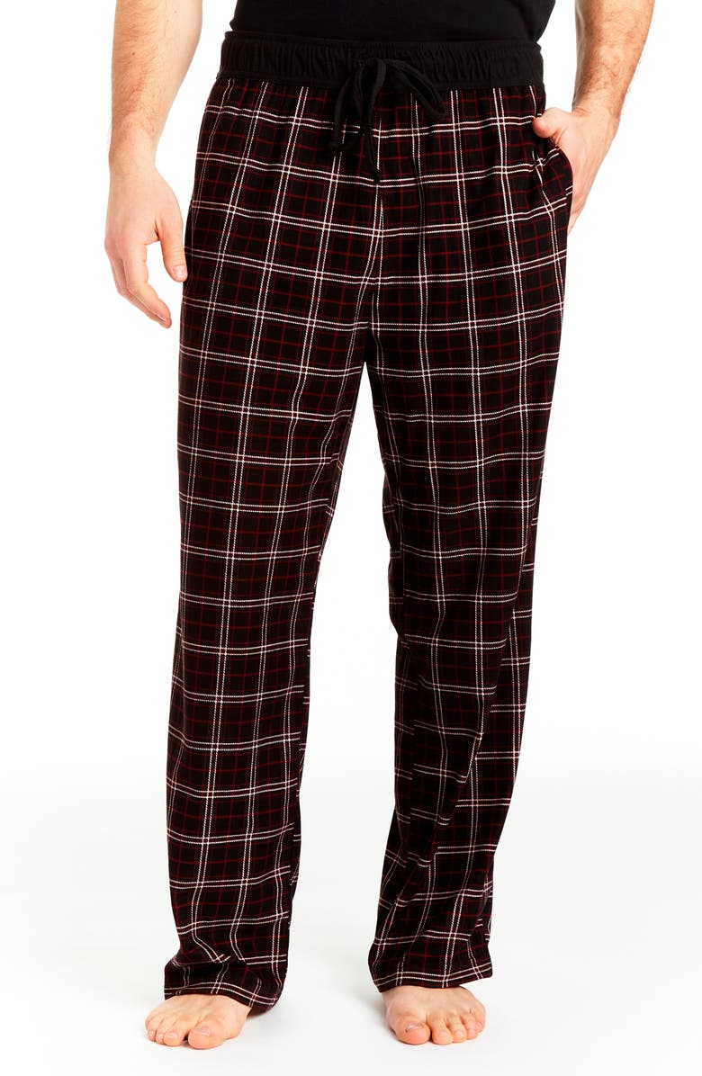 Rainforest Brushed Flannel Plaid Print Pajama Pants, Main, color,
