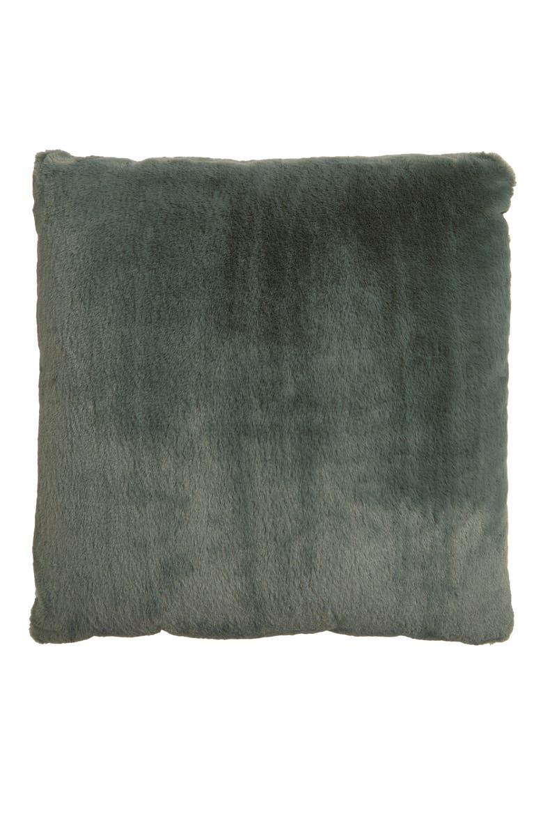 Recycled Faux Fur Accent Pillow, Alternate, color, GREEN BALSAM