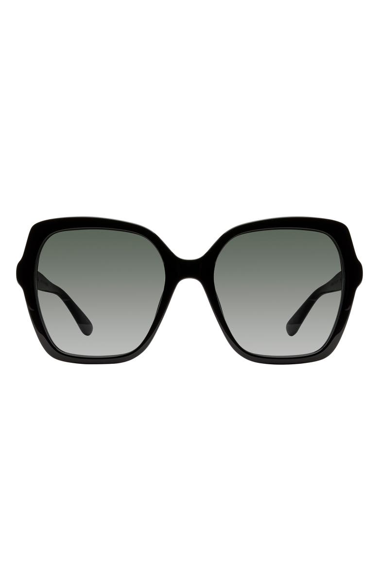 Stuart Weitzman 56mm Gradient Square Sunglasses, Main, color, Black