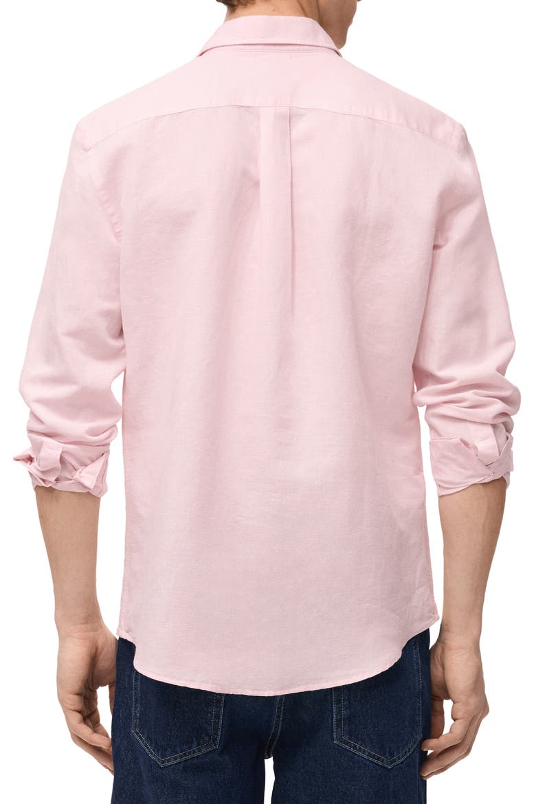 Classic Fit Linen & Cotton Button-Up Shirt, Alternate, color, PASTEL PINK