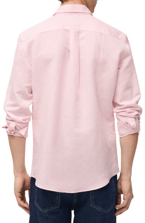 Mango Classic Fit Linen & Cotton Button-up Shirt In Pastel Pink