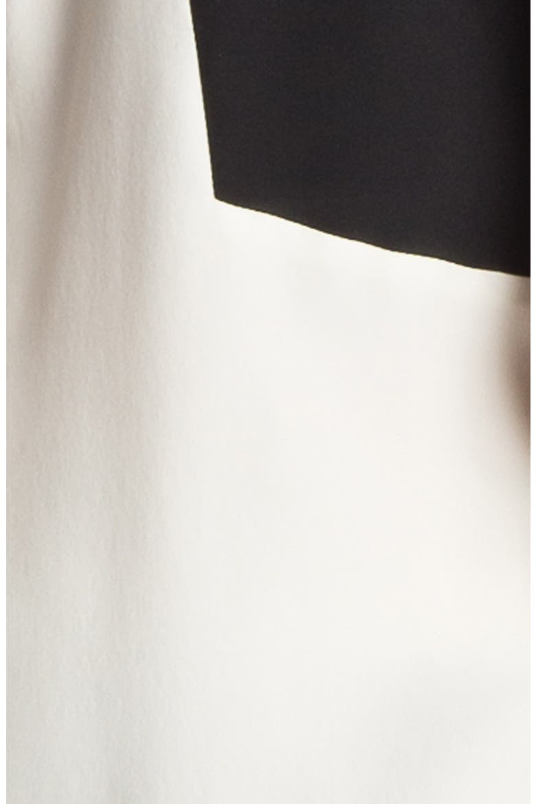 'Gina' Colorblock Silk Top, Alternate, color, WHITE