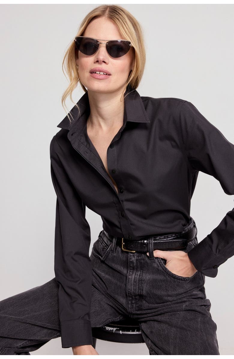 The Shirt by Rochelle Behrens The Jet Set Icon Shirt, Main, color, Black/Black