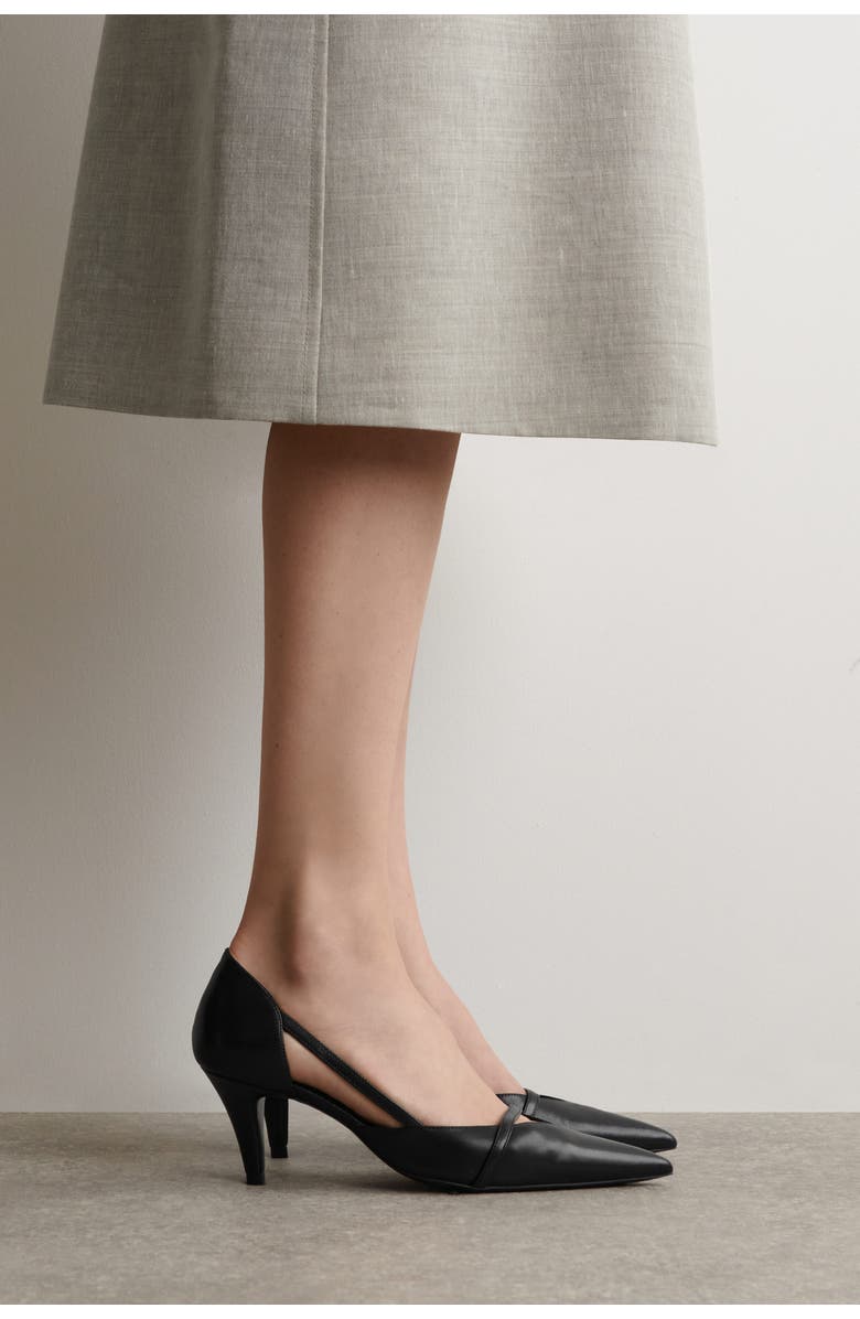 COS Strap-detail Leather Pumps, Alternate, color, Black