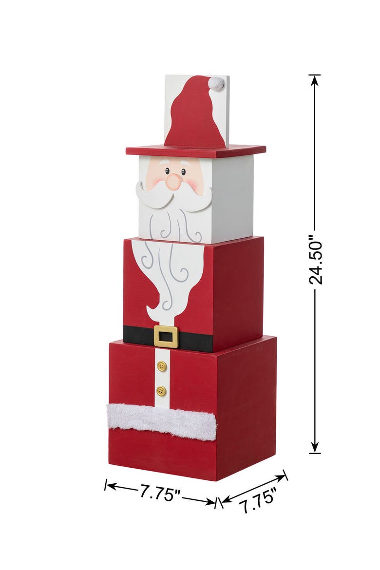 Christmas Wood Santa Nutcracker Reversible Boxed Porch Decor, Alternate, color, Red