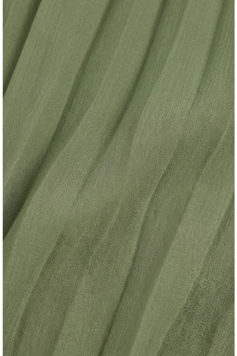 Pleated Bustier Bodice Midi Dress, Alternate, color, Sage Green