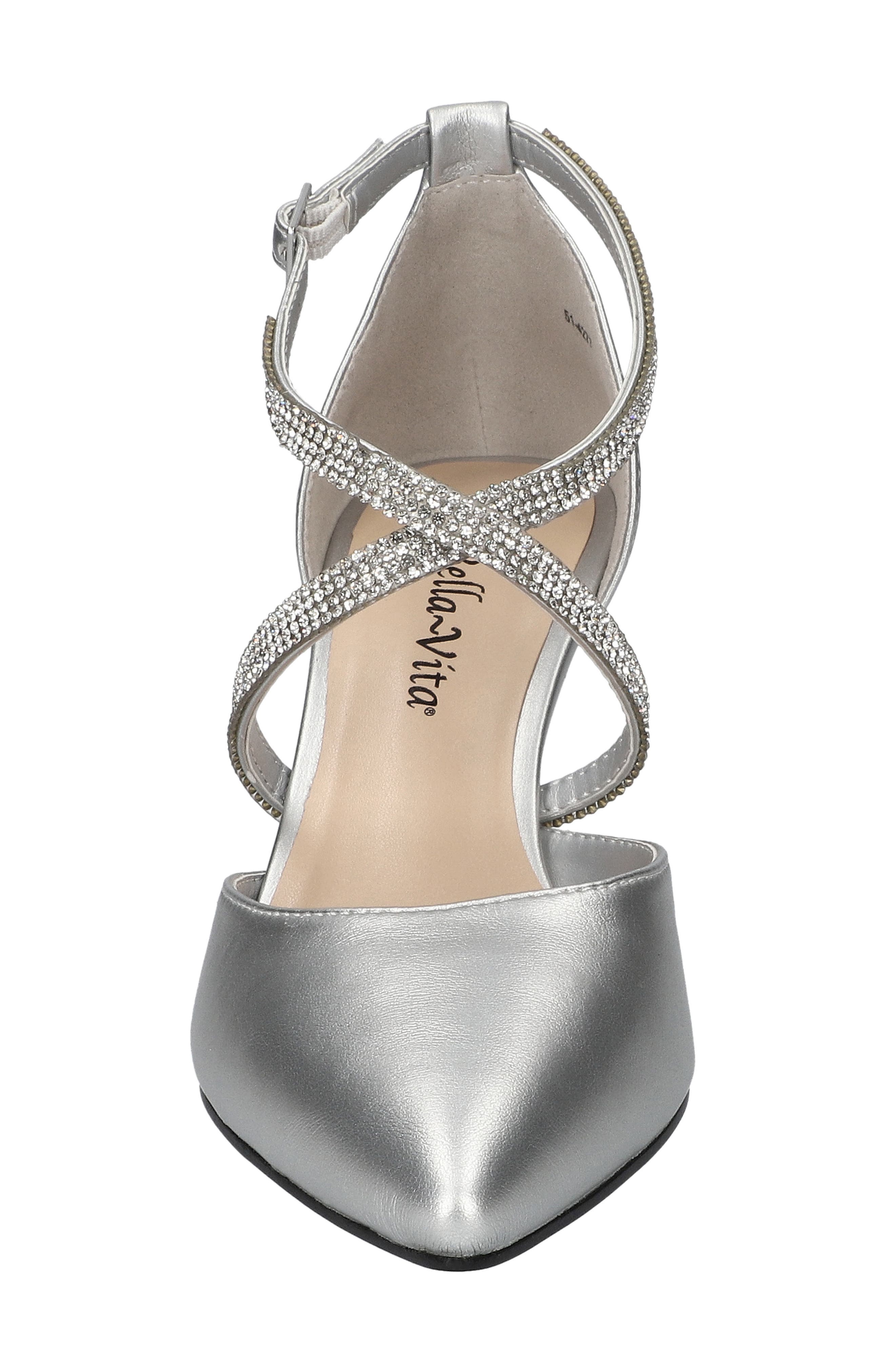 Bella Vita Zabella Pointed Toe Pump, Alternate, color, Silver