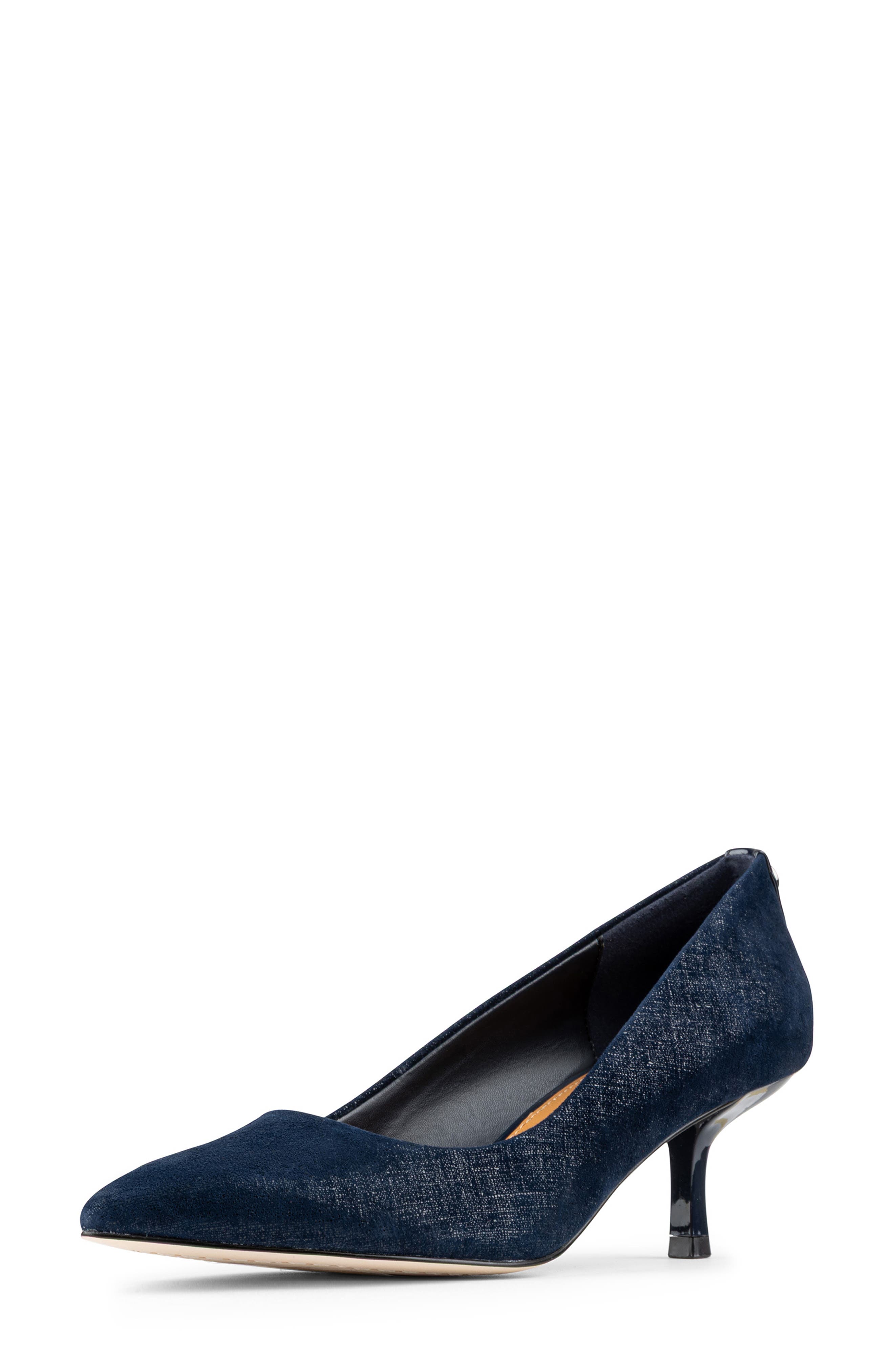 Calibra Kitten Heel Pump, Alternate, color, NAVY