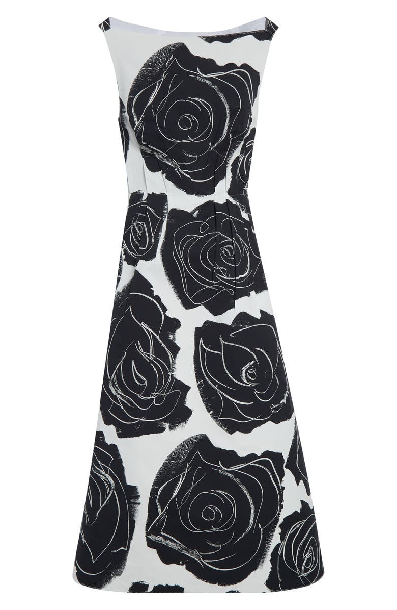 Marni Cybele Print Cotton Poplin A-Line Dress, Alternate, color, Cyw01 Lily White