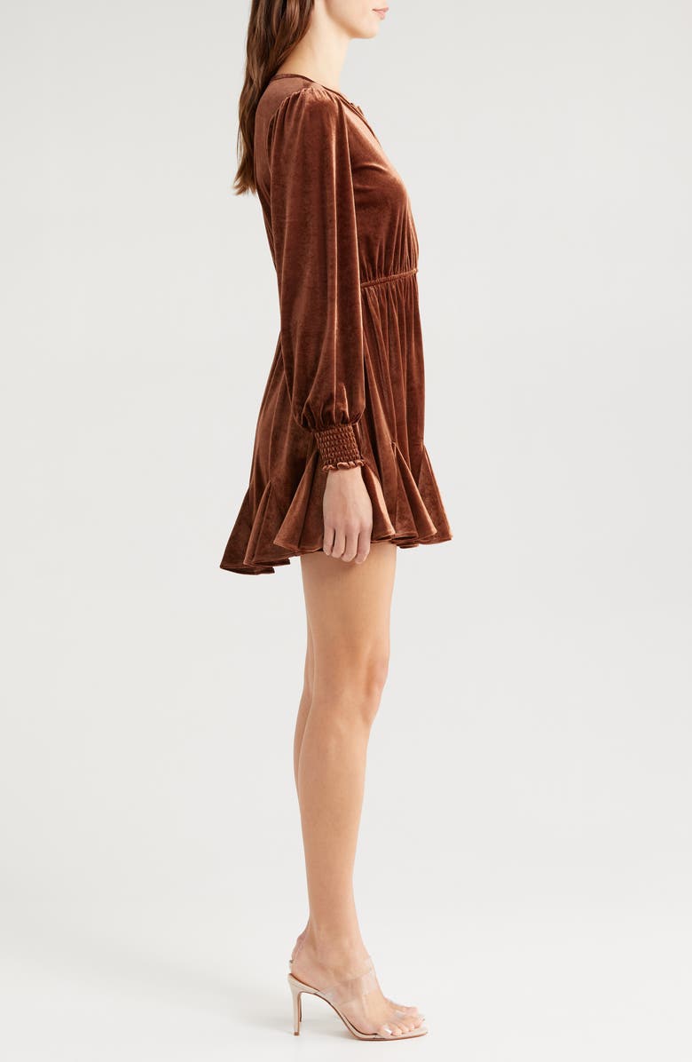 ZOE AND CLAIRE Long Sleeve Velvet Minidress, Alternate, color,