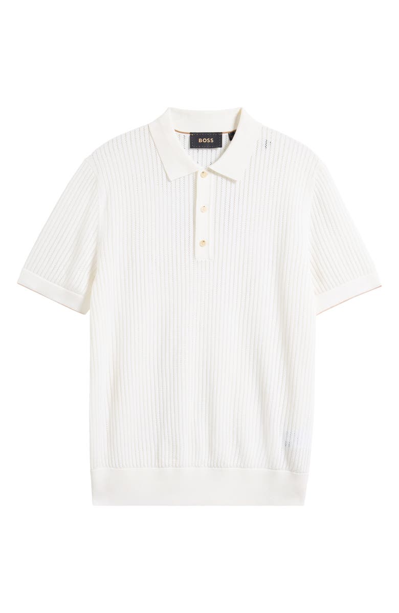 BOSS Justin Silk & Cotton Polo Sweater, Alternate, color, White