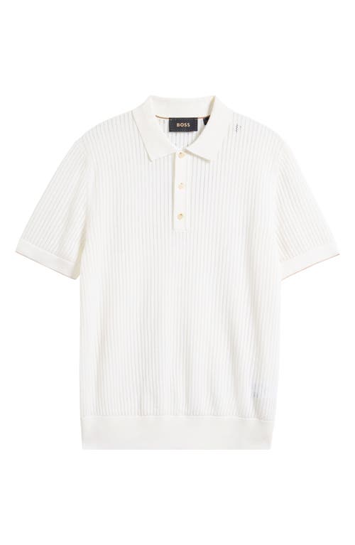 Hugo Boss Boss Justin Silk & Cotton Polo Sweater In White