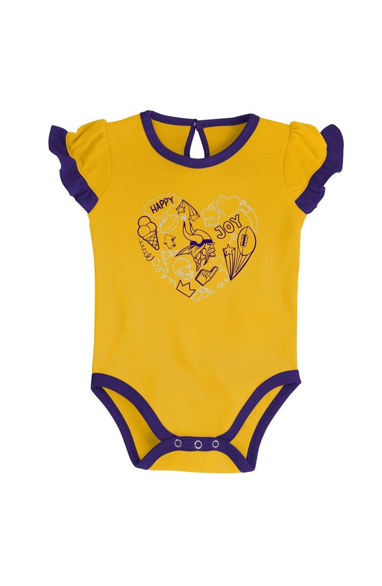 Outerstuff Newborn & Infant Purple/Gold Minnesota Vikings Too Much Love Two-Piece Bodysuit Set, Alternate, color, Purple