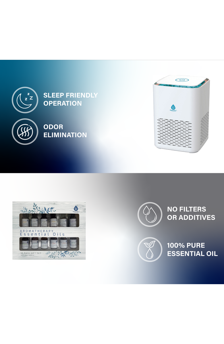 PURSONIC Clean Air & Aromatherapy Bundle - True HEPA Air Purifier with 12 Essential Oils, Alternate, color, White