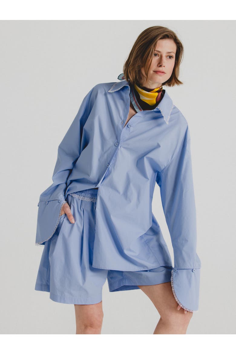 Poplin Shorts, Alternate, color, Sky Blue