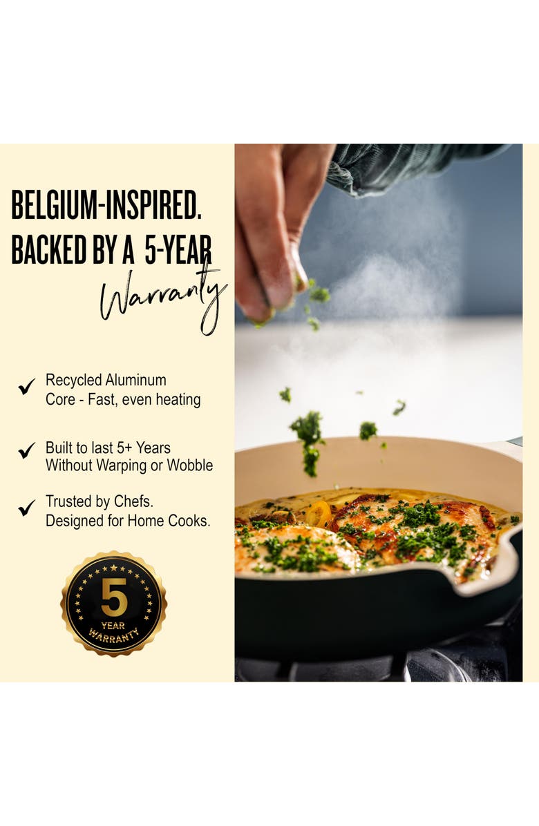 Alva Neat 5-Piece Nesting Ceramic Cookware Set, Alternate, color, Black