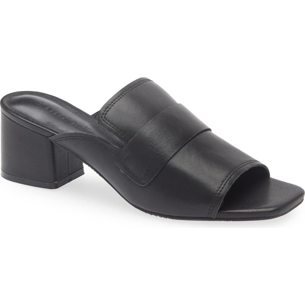 Chocolat Blu Block Heel Sandal In Black Leather