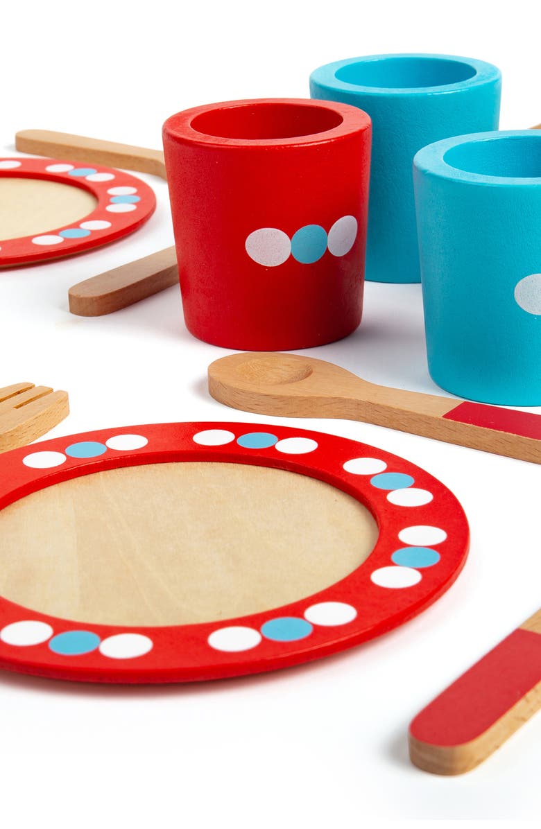 Bigjigs Toys Dinner Service, Alternate, color, Red