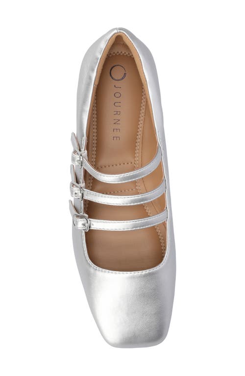 Shop Journee Collection Darlin Multi Strap Mary Jane Flat In Silver