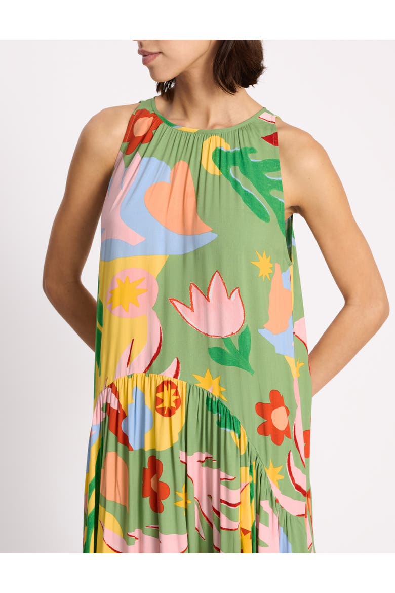 Tropique Print Halter Neck Maxi Dress, Alternate, color, Green