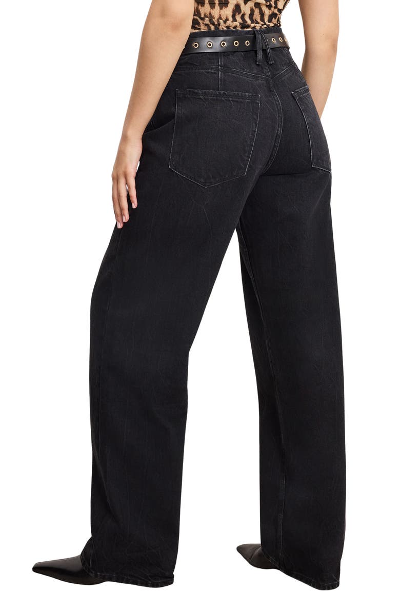 Good American Good Petite '90s Relaxed Jeans, Alternate, color, Black406