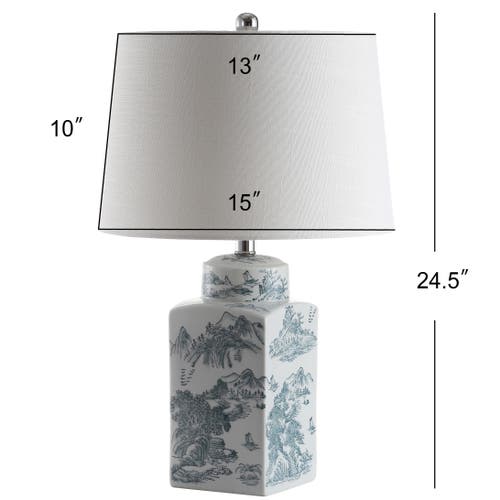 Jonathan Y Audrey 24.5" Chinoiserie Led Table Lamp, Blue/white In Blue/white