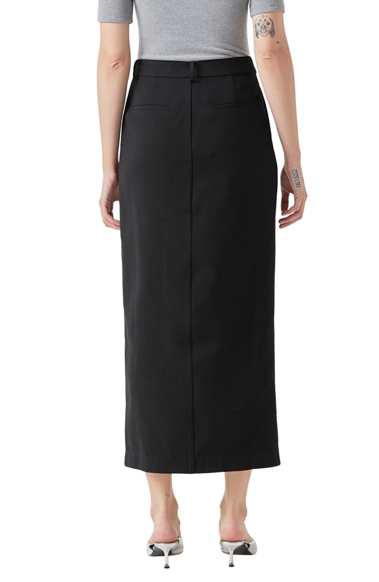 Grey Lab Front Slit Mid Rise Maxi Skirt, Alternate, color, Black