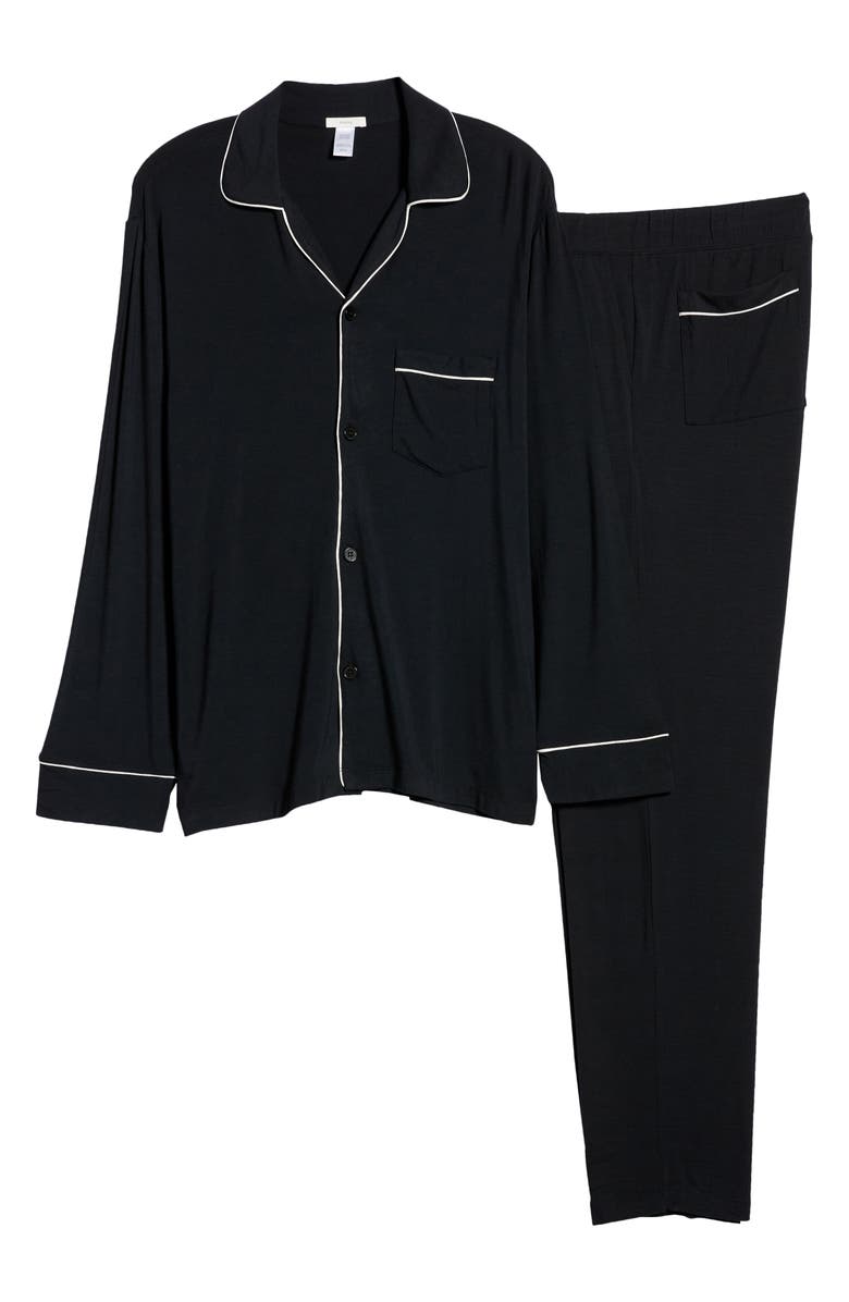 Eberjey William Stretch Tencel<sup>®</sup> Modal Long Pajamas, Alternate, color, Black